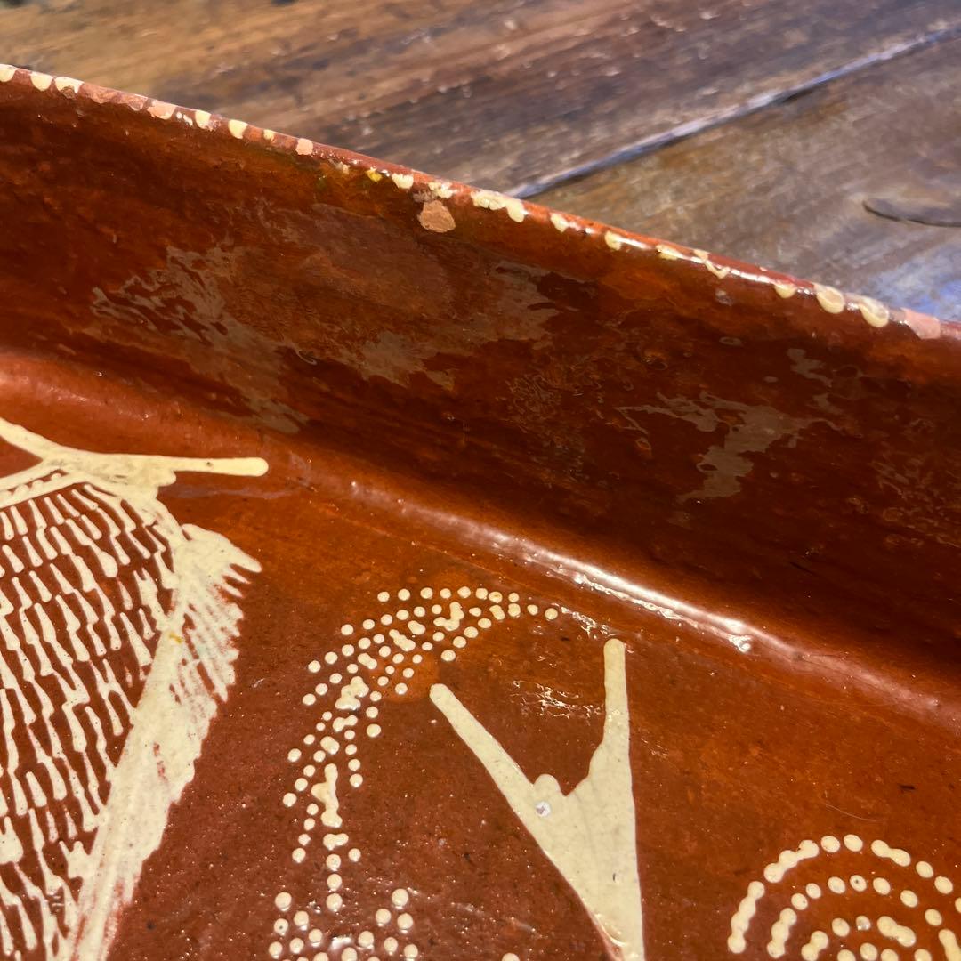 イギリス　スリップウェア　大皿　アンティーク