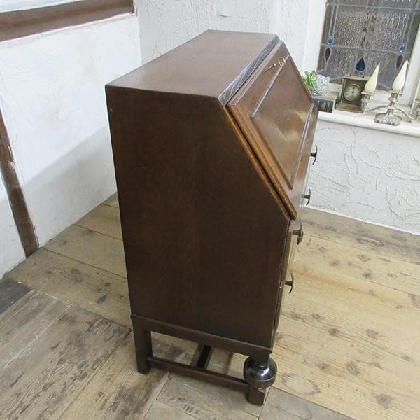 イギリス アンティーク 家具 ライティングビューロー デスク 机 6654d