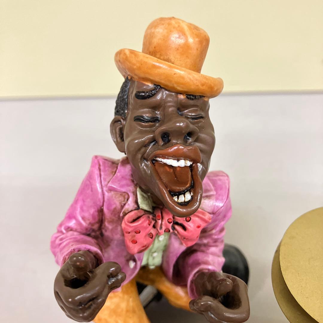 E-4 黒人ジャズバンド フィギュア 6体セット 楽器付き 置物 陽気な音楽隊