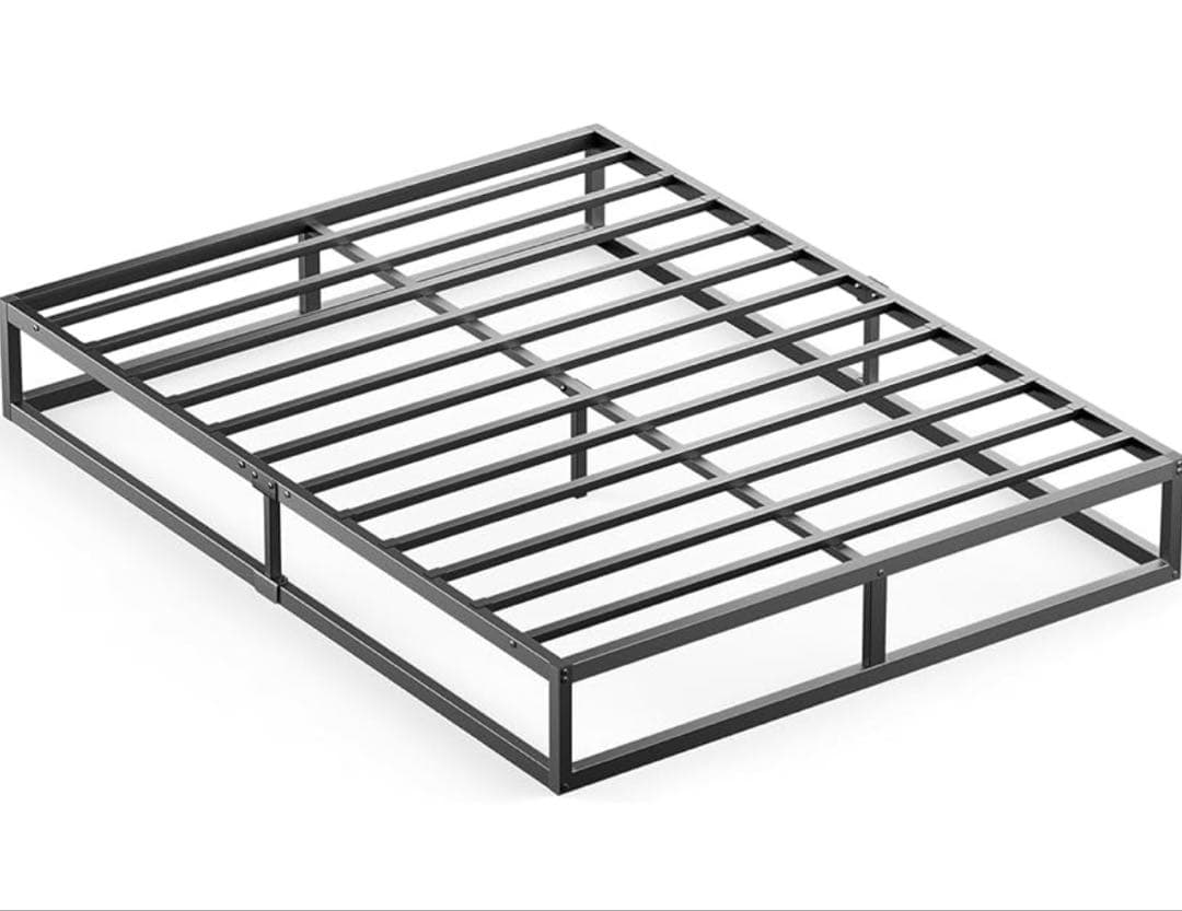 ダブル メタル ベッドフレーム 低め パイプベッド 静音 すのこベッド