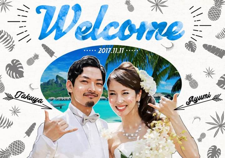 お洒落なウェルカムボード似顔絵❤️