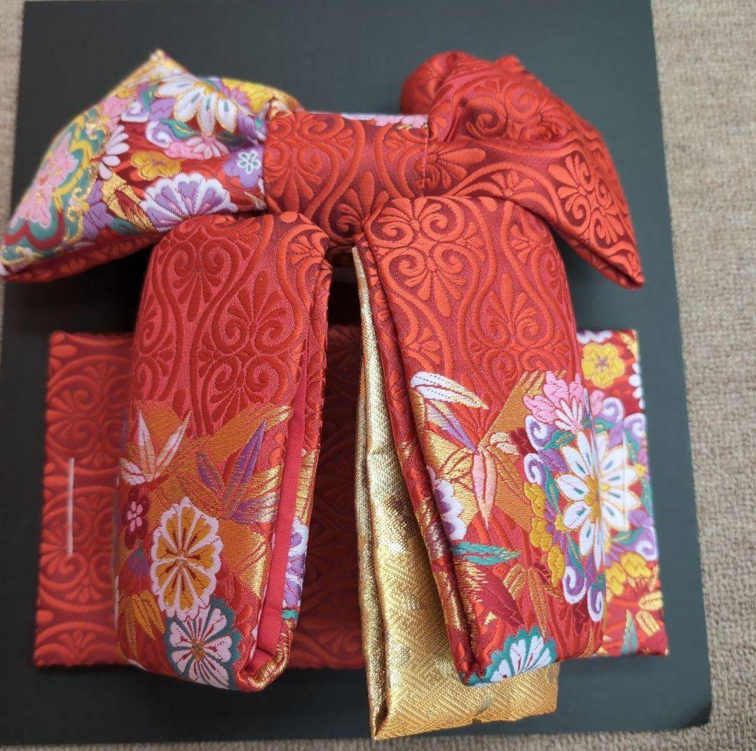 高級結び帯 絵羽 赤