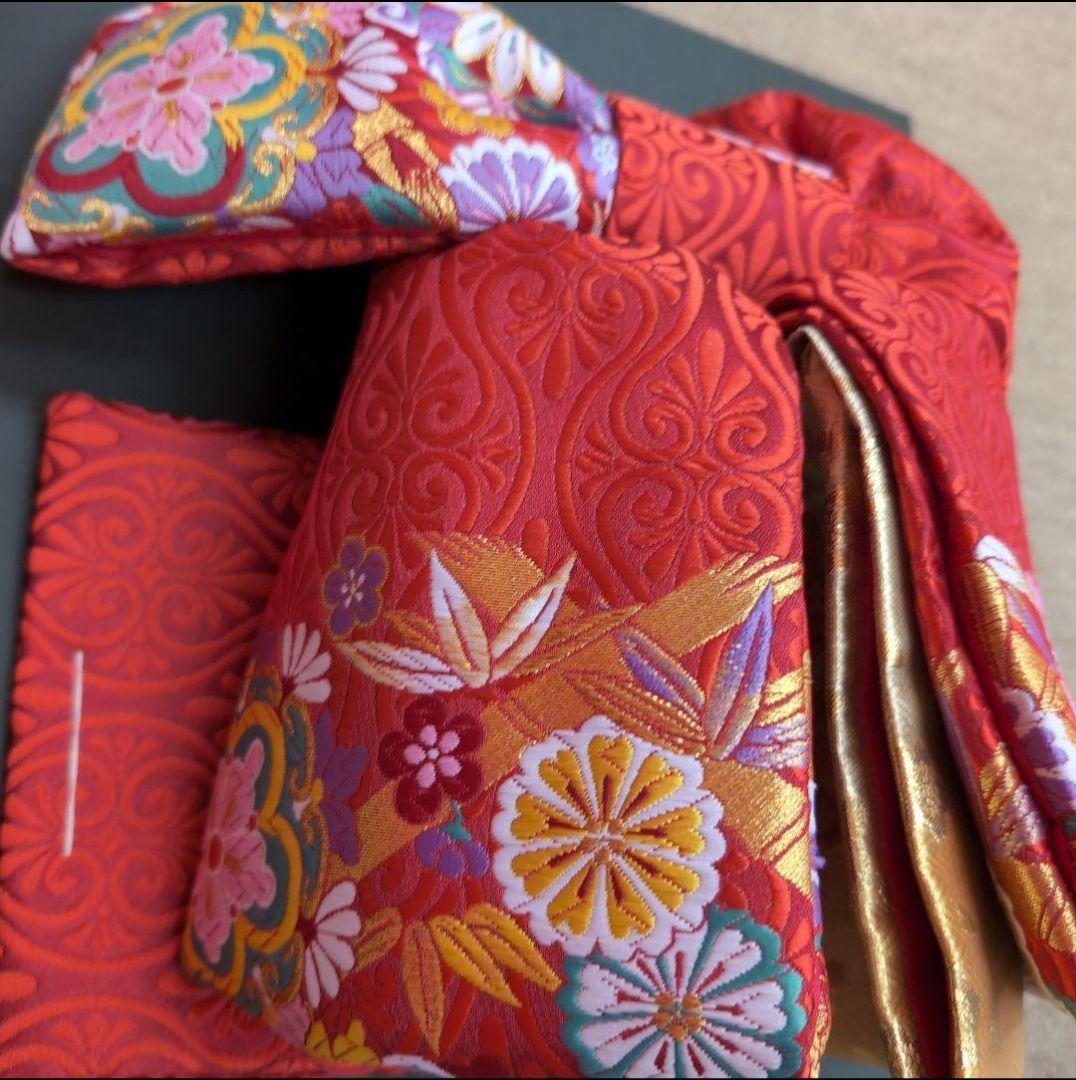 高級結び帯 絵羽 赤