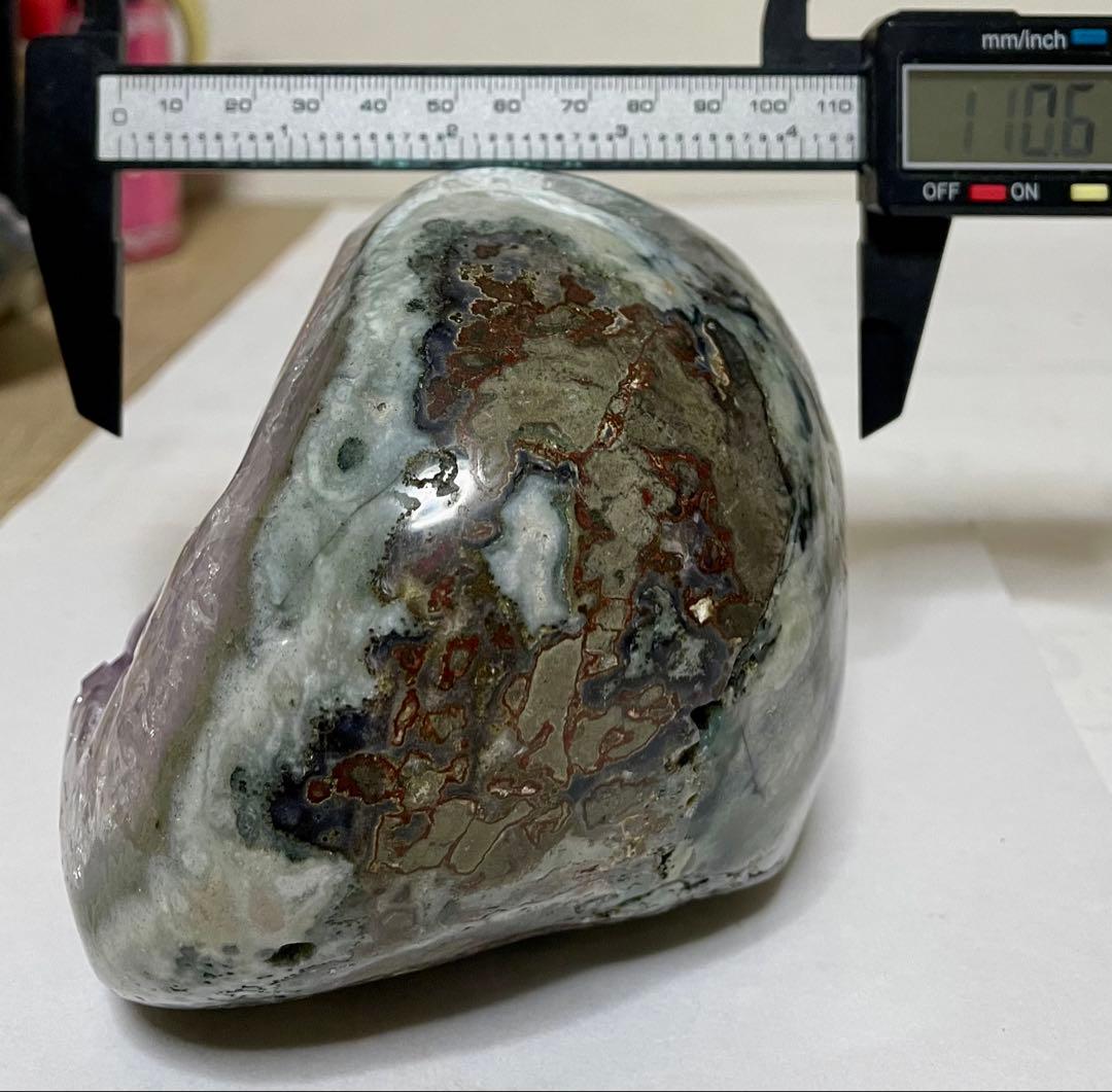 アメジスト マネーボックス 笑口ドーム 幸運 魔除 約1.6キロ カルサイト共生