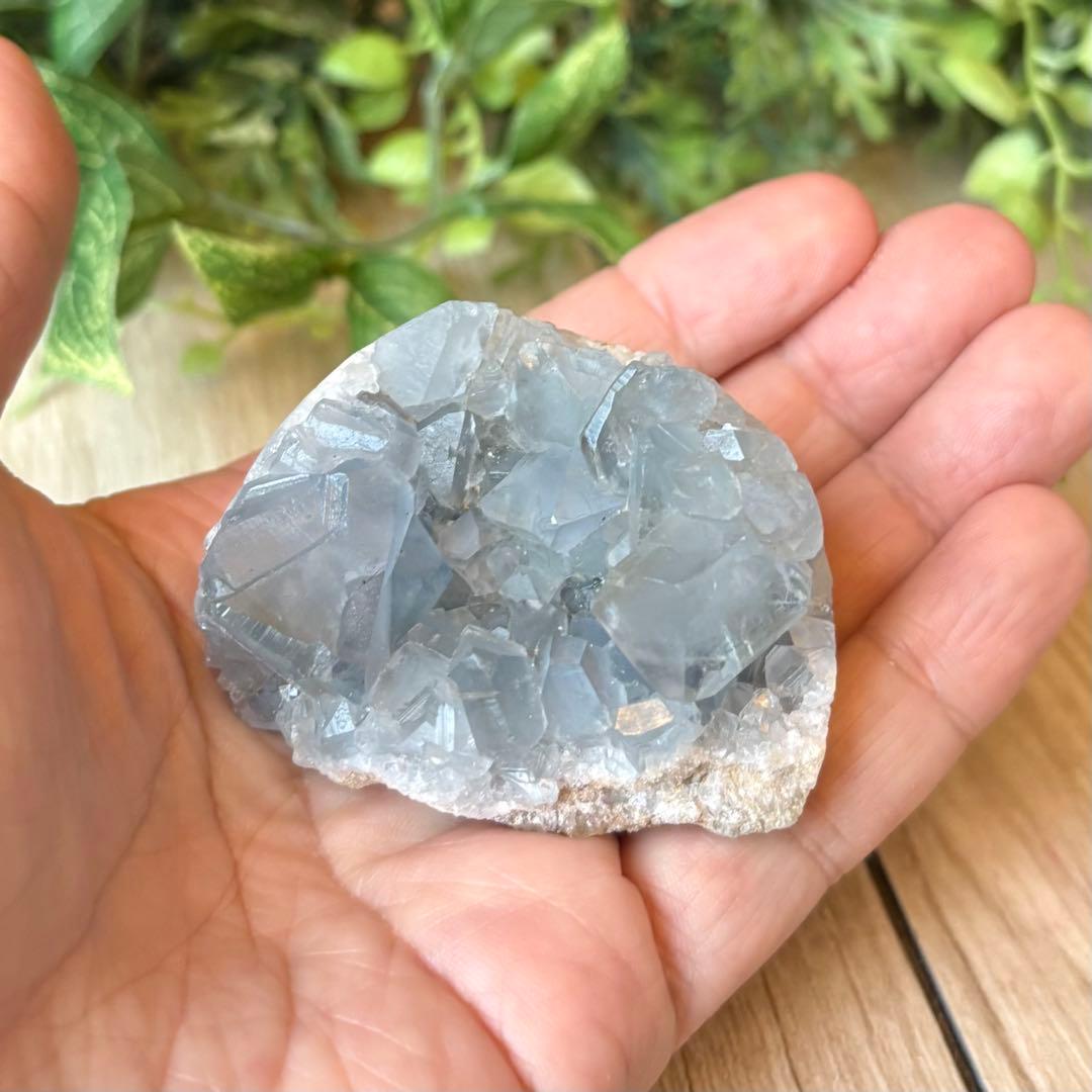淡青の結晶が包み込む セレスタイト クラスター/パワー ストーン 天然石