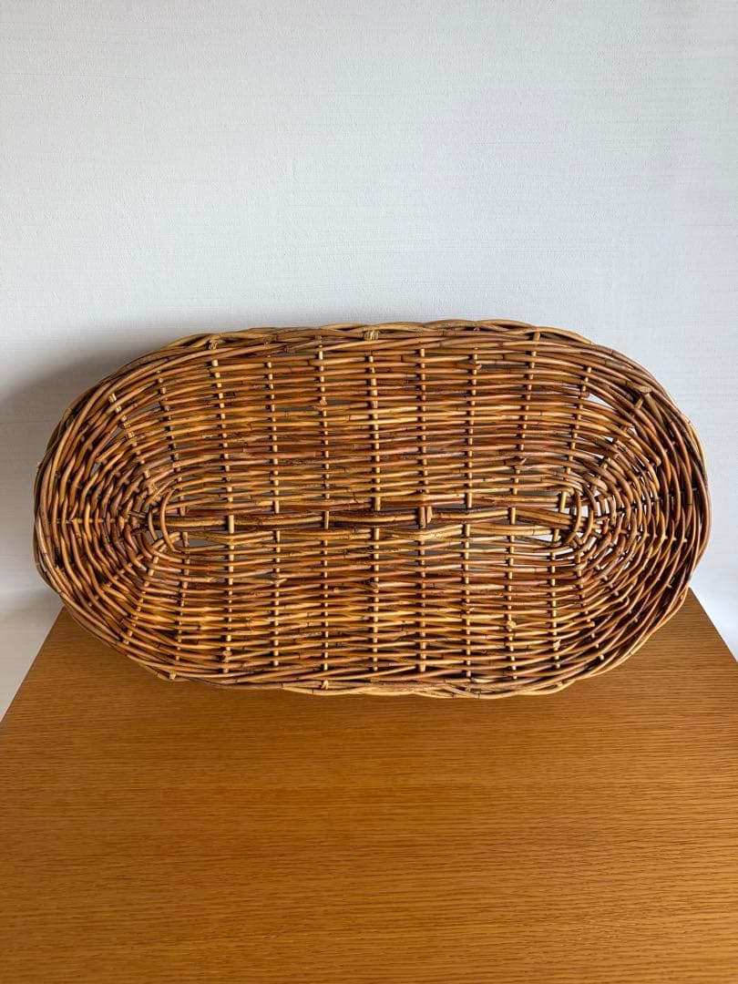 ウィッカー製オーバルバスケット
