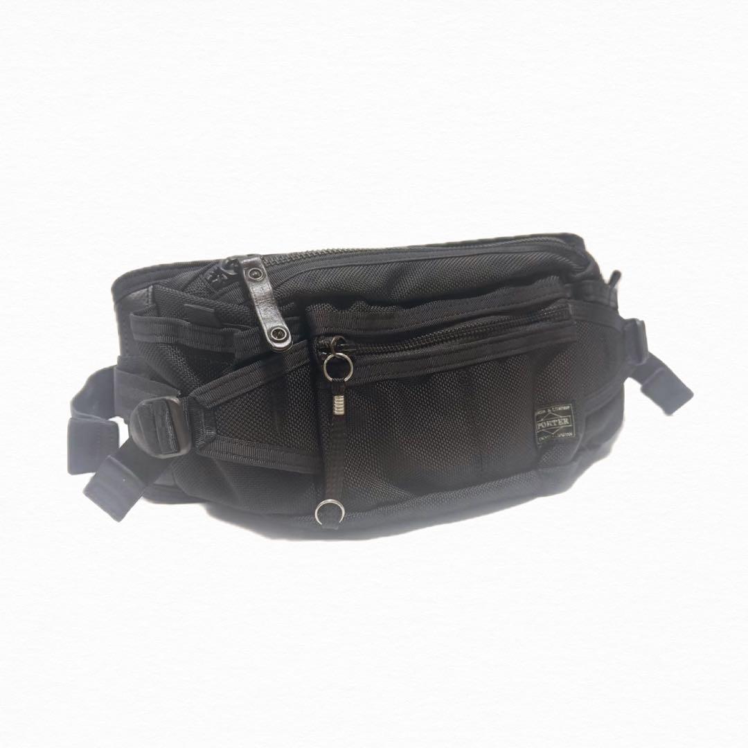 美品 PORTER ポーター ヒート HEAT ウエストバッグ ボディバッグ 黒