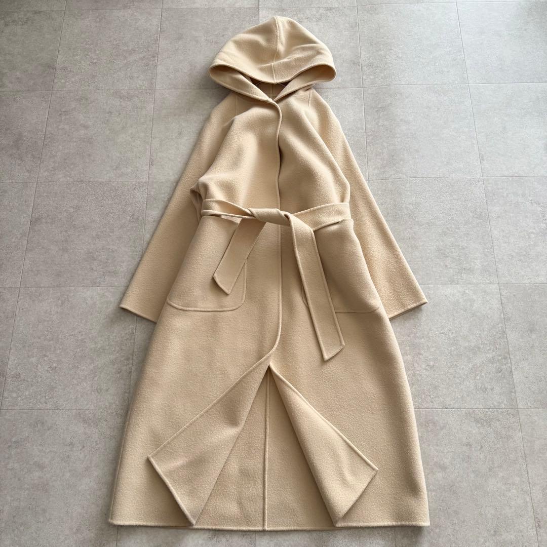 イエナラブークル　ダブルフェイスロングコート　ベルト　ベージュ　36