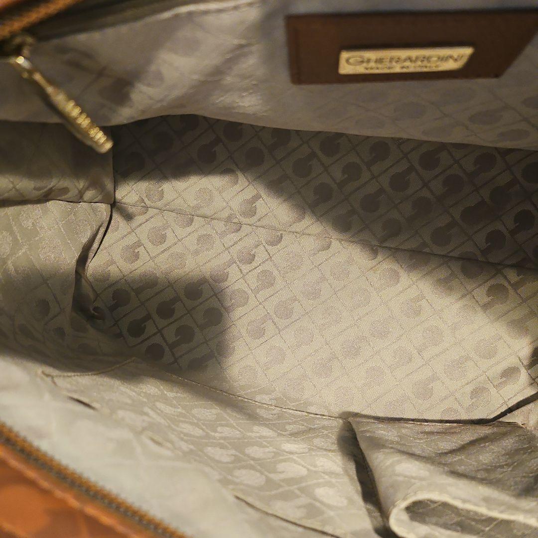 極美品 GHERARDINI ソフティ トートバッグ スタッズ　レザー　ブラウン