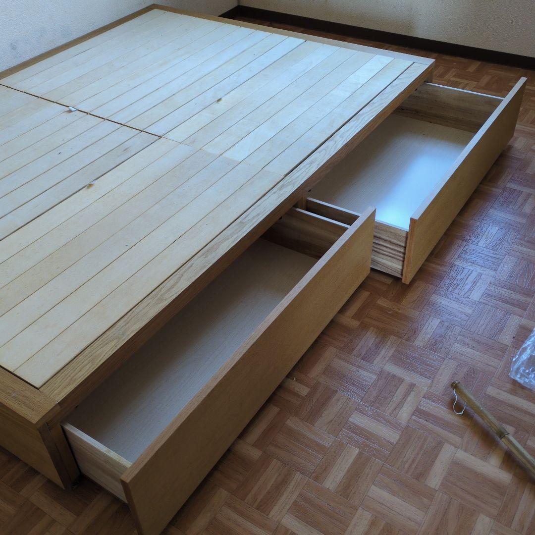 無印良品　木製ダブルサイズすのこベッド 引き出し付き