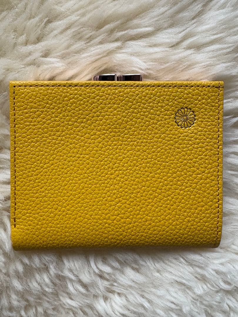 【皇居限定・がま口財布　黄色　金運】本革　新品、未使用