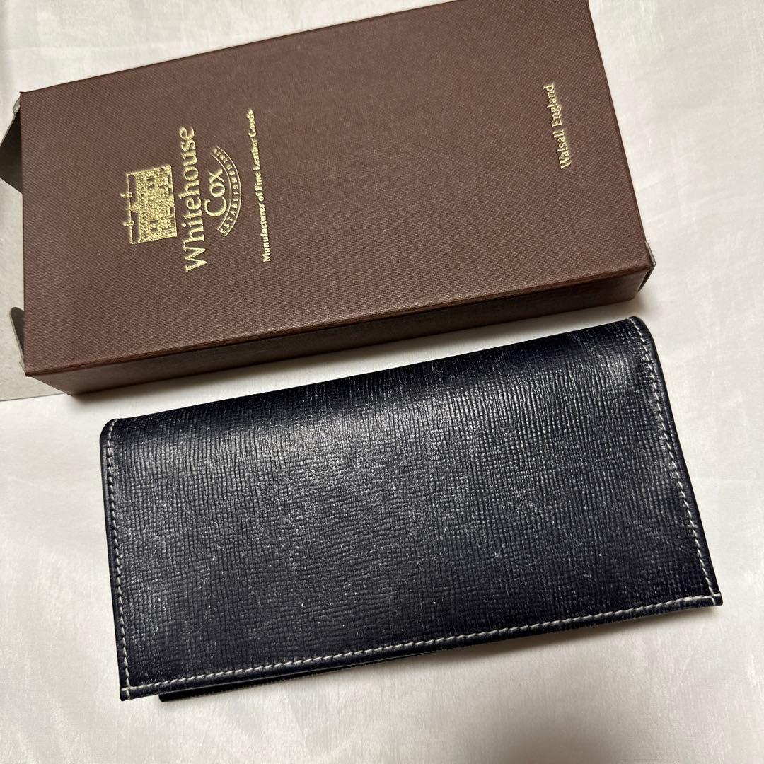新品 ホワイトハウスコックス ホリデーライン 長財布 S9697HL ネイビー