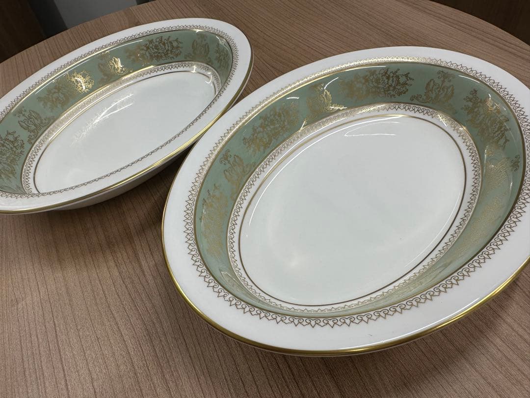 美品　ウェッジウッド　コロンビア　セージグリーン　カレー皿　深皿　２枚セット