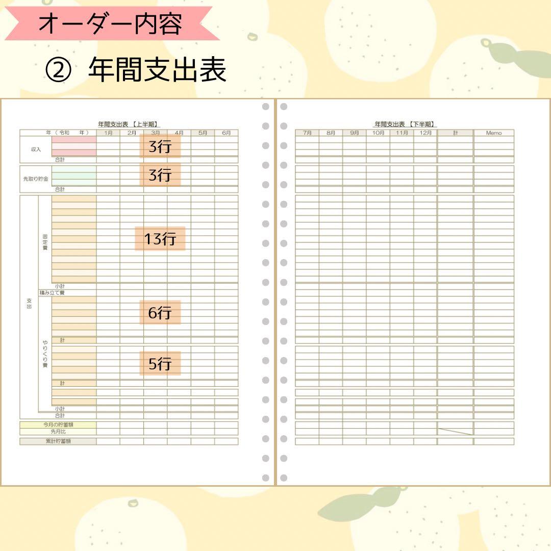 【セミオーダー集】パステルカラーがかわいい♡家計簿リフィル