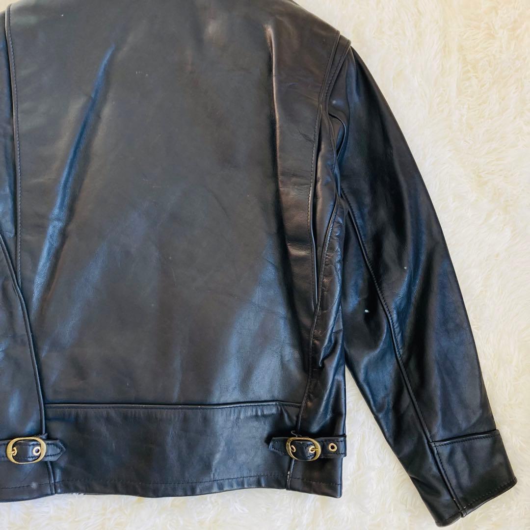 新品タグ付★ ショット 643 シングルライダース　36 襟付 ライナー付