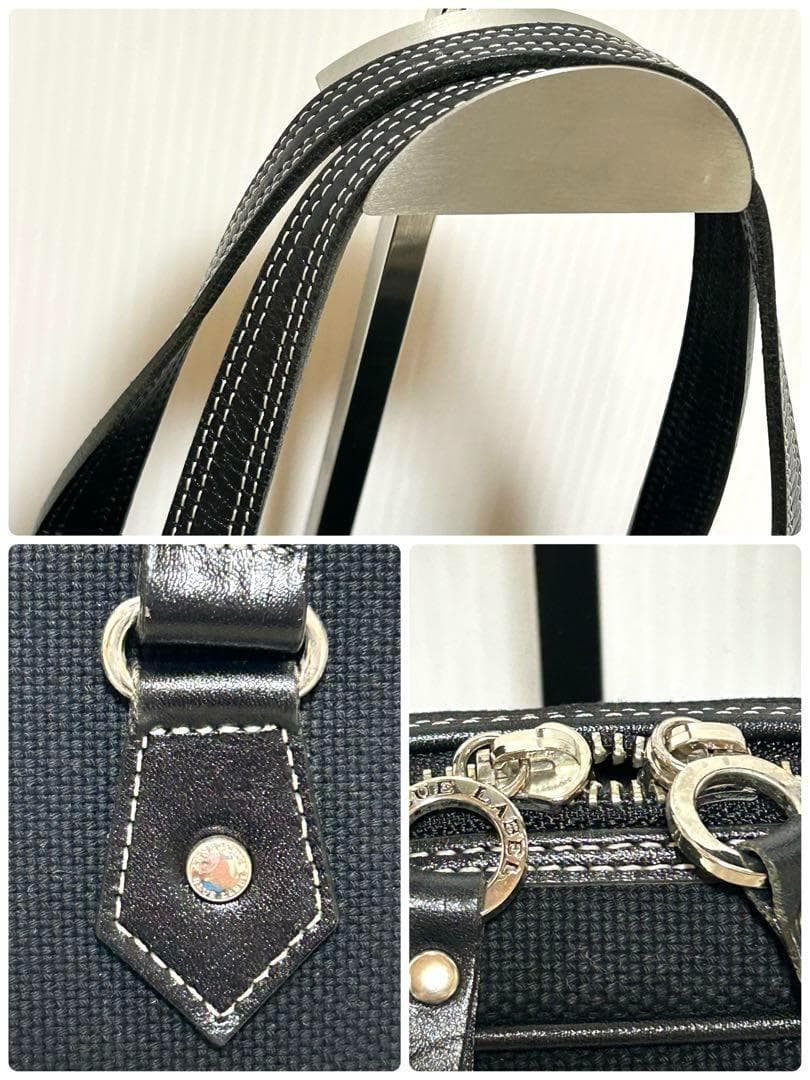 バーバリーブルーレーベル ミニボストンバッグ ホースロゴ刺繍 ハンドバッグ 黒