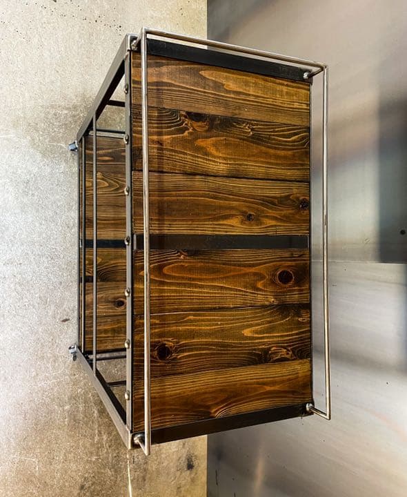 アイアンキッチンワゴン［ロング］キャスター付　　キッチンカート　アイアン家具