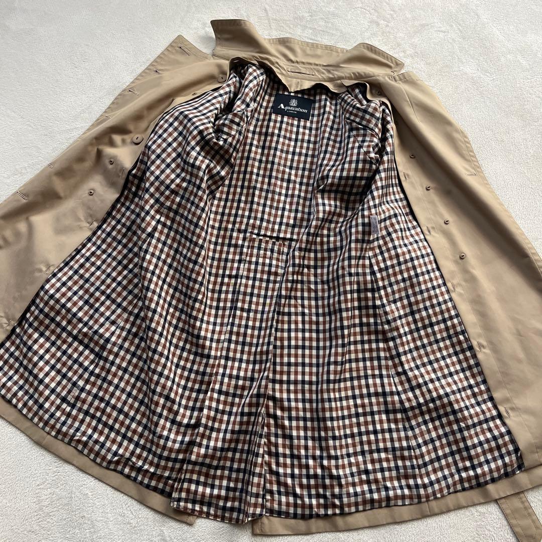 ★良品　アクアスキュータム　トレンチコート　ライナー　ベルト　ダブル　チェック