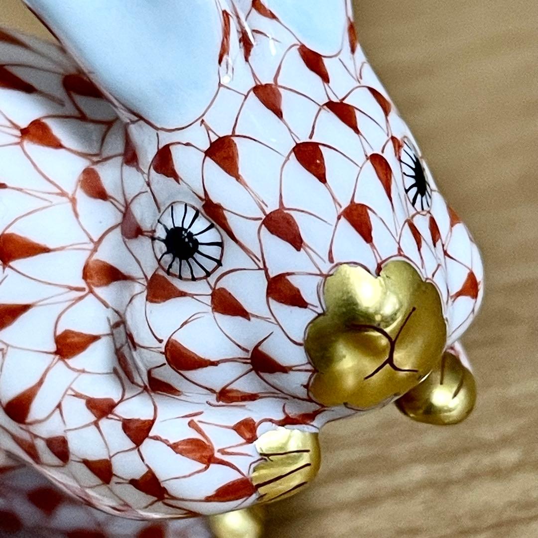 美品 HEREND ヘレンド フィギュリン 干支 1999年 ウサギ赤