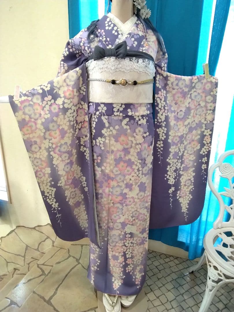 振袖フルセット、正絹京友禅、成人式、重ね衿、帯揚げ帯締め、京袋帯、長襦袢