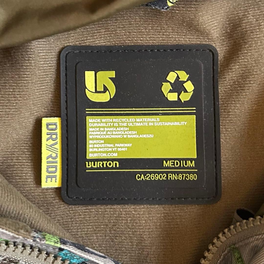 バートンDRYRIDE スノーボードウェア Mサイズ 迷彩柄