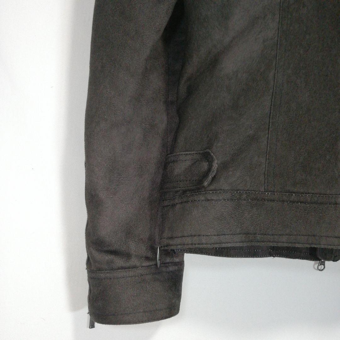 TORNADOMART スエード調 ライダースジャケット 短丈 ファー ブルゾン