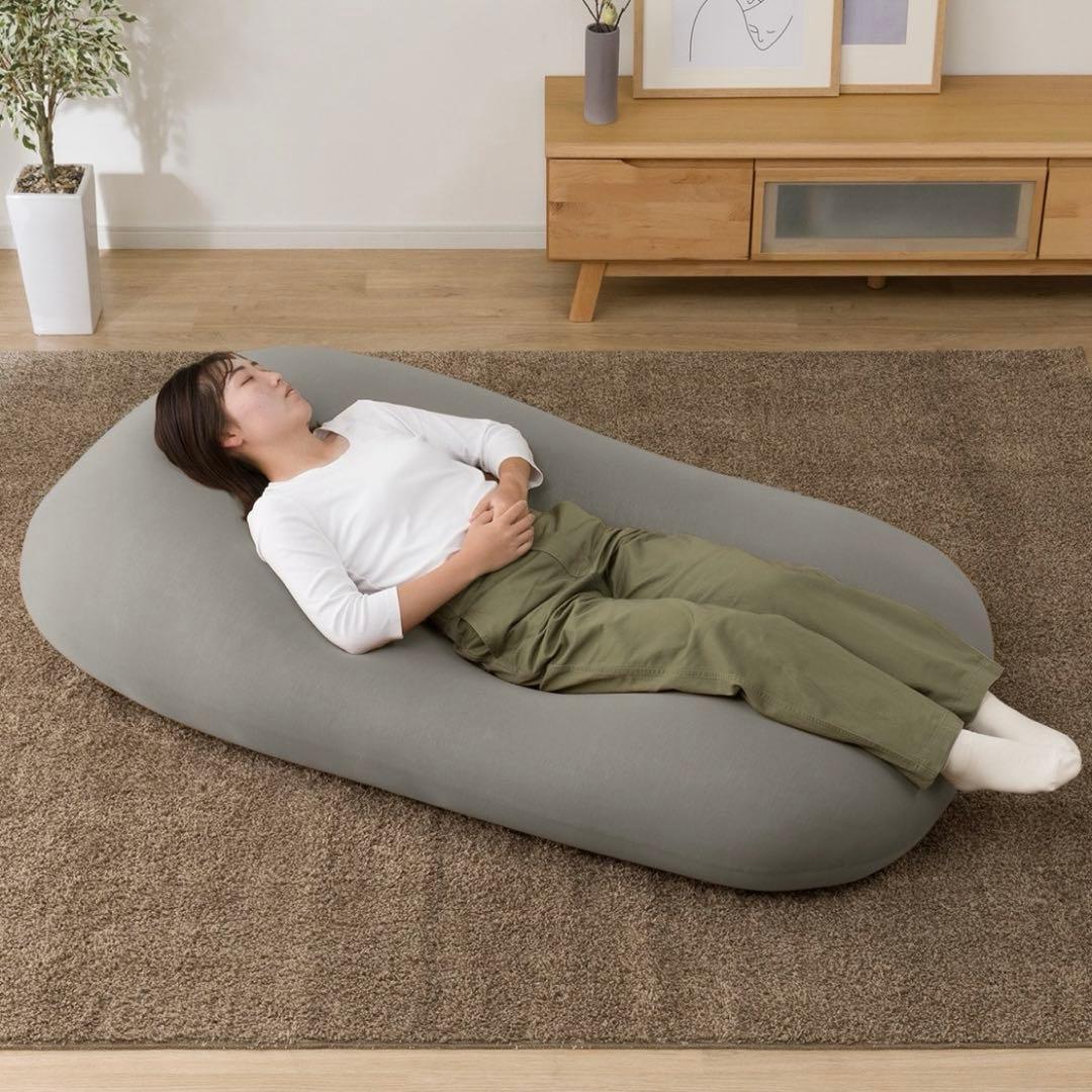 ニトリ　ビーズクッション　角丸（メガ）　グレー