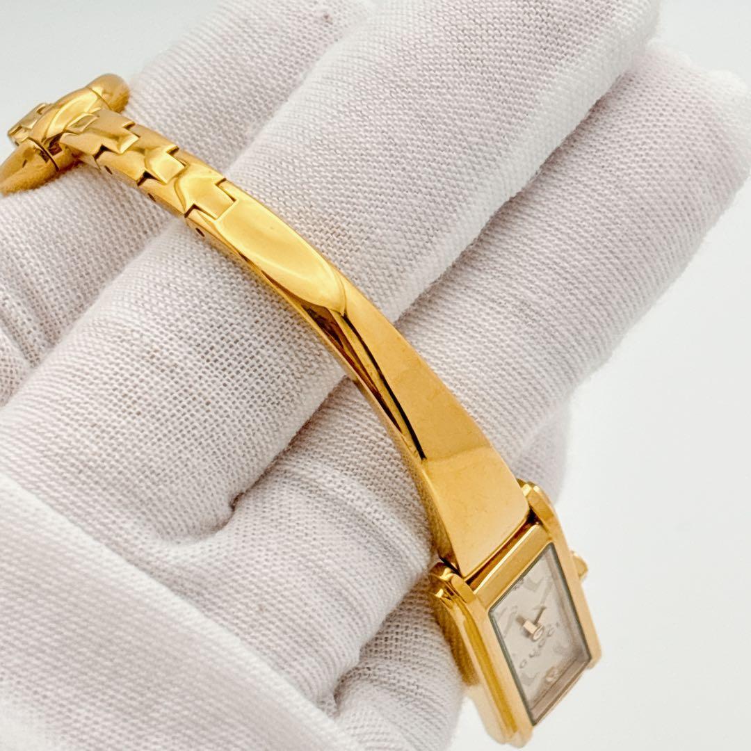 【希少・電池新品】GUCCI 109 ゴールド 2Pダイヤ バングルウォッチ
