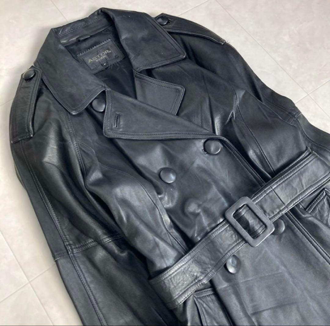 00s archive vintage ラムレザーダブルブレストコート y2k