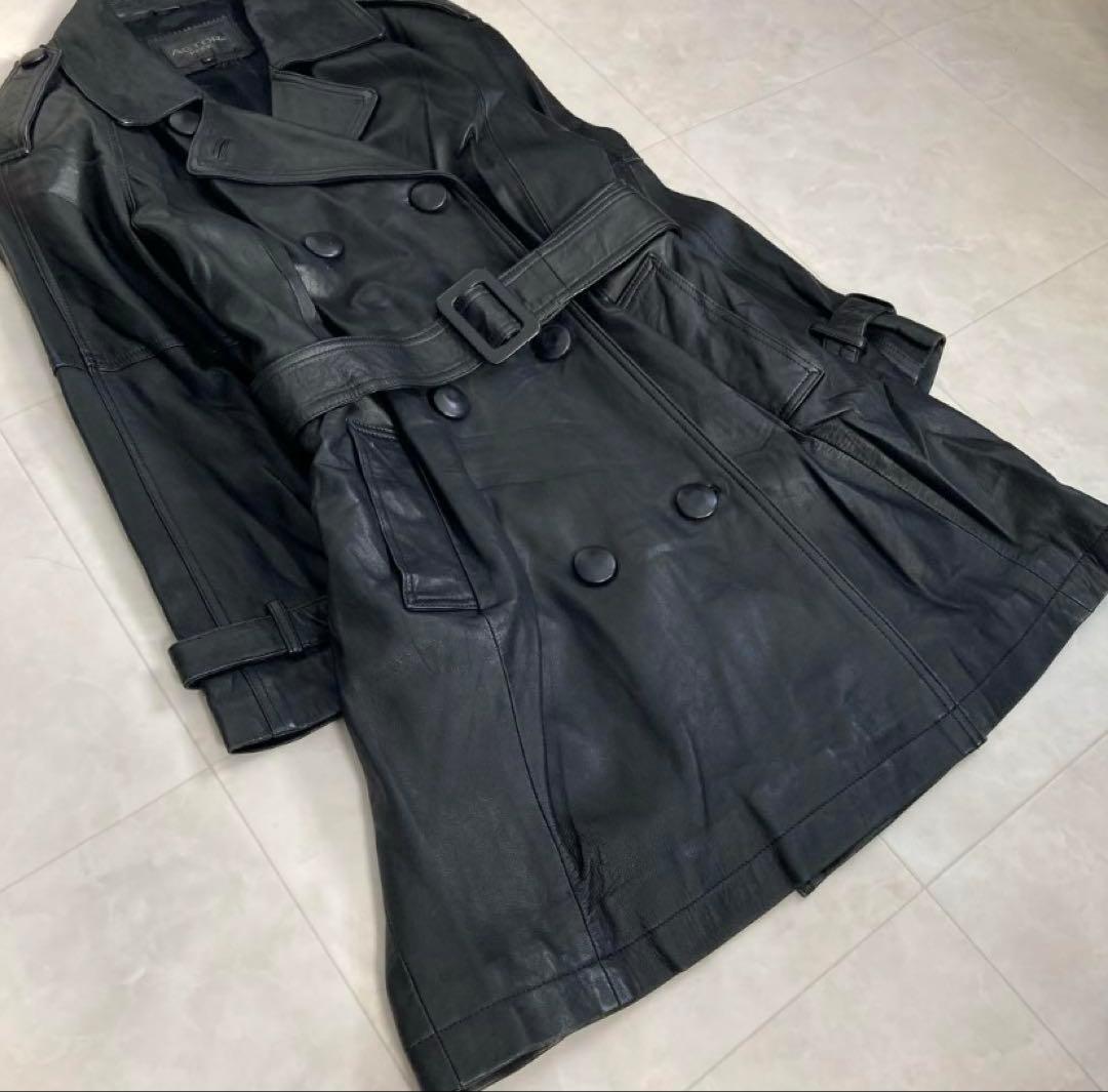 00s archive vintage ラムレザーダブルブレストコート y2k