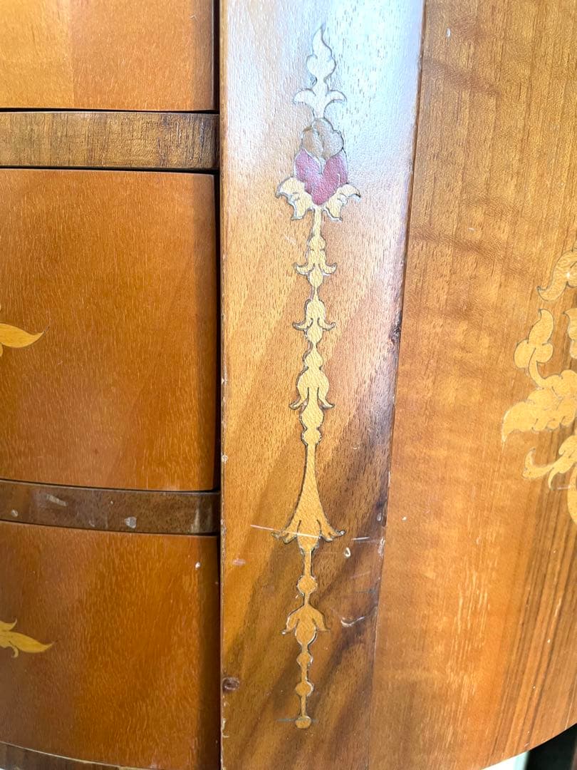 象嵌コンソールチェスト サイドチェスト サイドテーブル 電話台 猫脚 イタリア