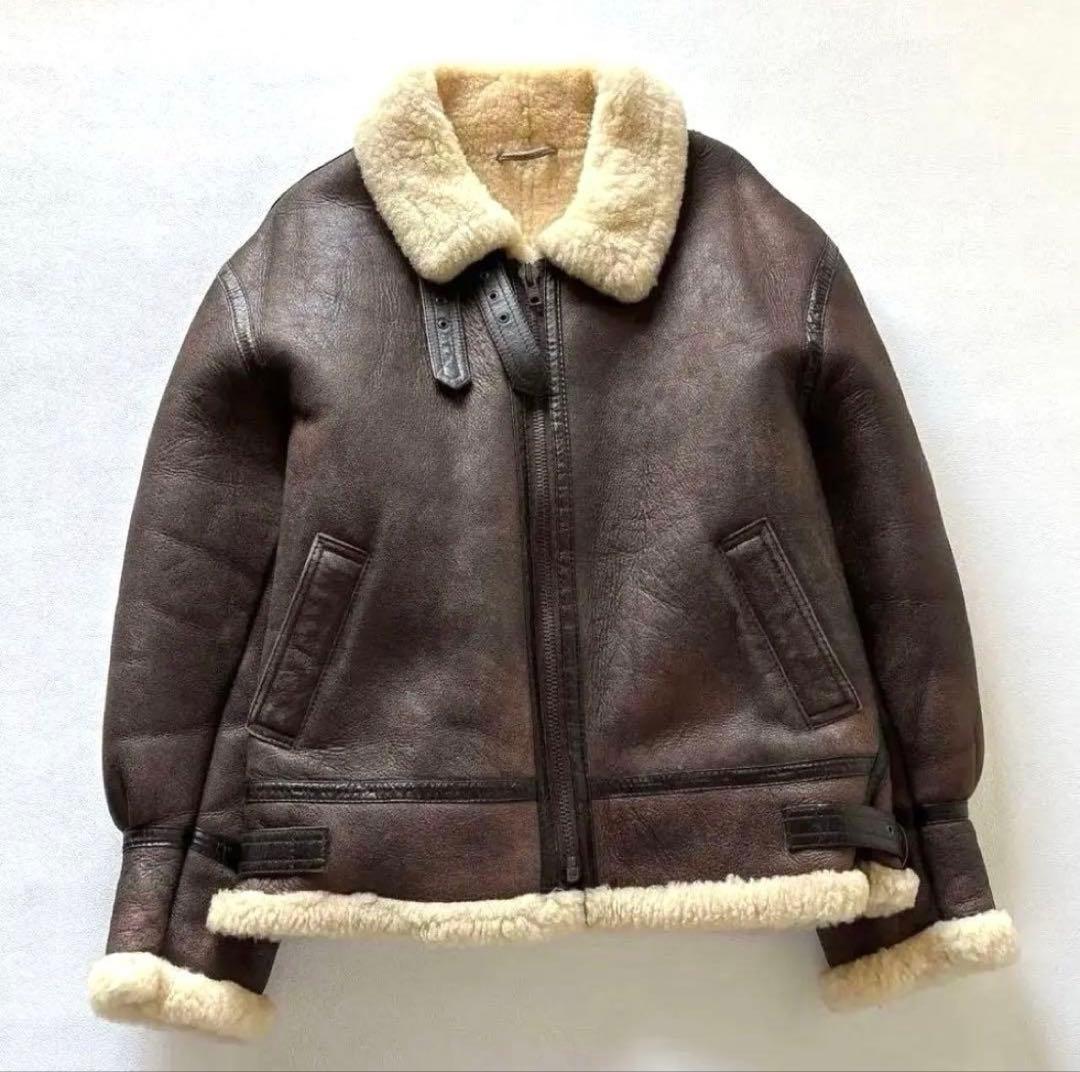 B-3リアルムートン　レザージャケット