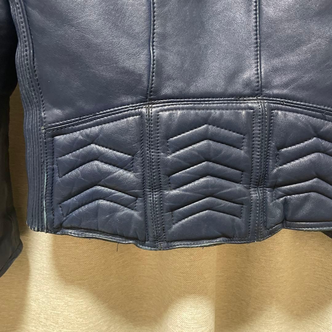 ライダース　ネイビー レトロ　Echtes Leder Mサイズ相当