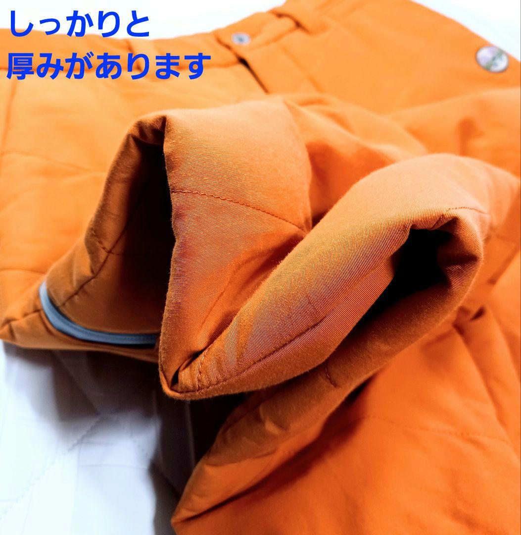 美品■TOVHO トヴホ 裏地付 防寒 撥水 中綿パンツ オレンジ メンズ 03