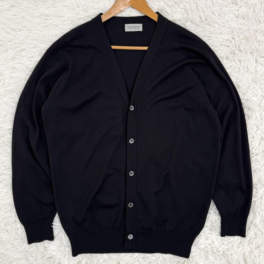 美品✨ ジョンスメドレー カーディガン ブラック L 24G ハイゲージ