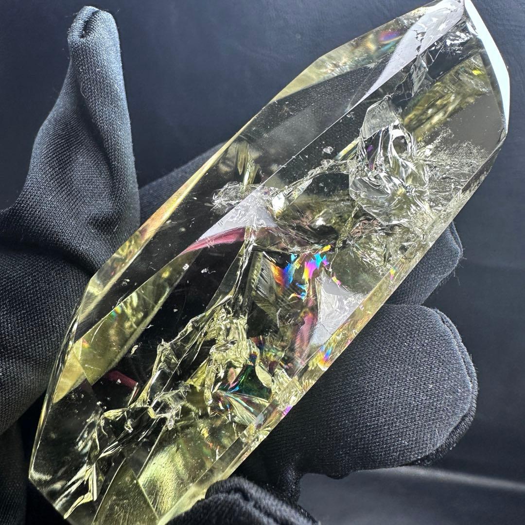 絶品❗️虹入り水晶 ✴︎アイリスクォーツ シトリン フリーフォーム 天然石A1080