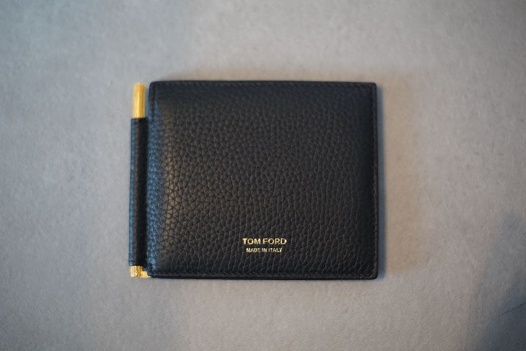 TOM FORD マネークリップ付き二つ折り財布 ブラック