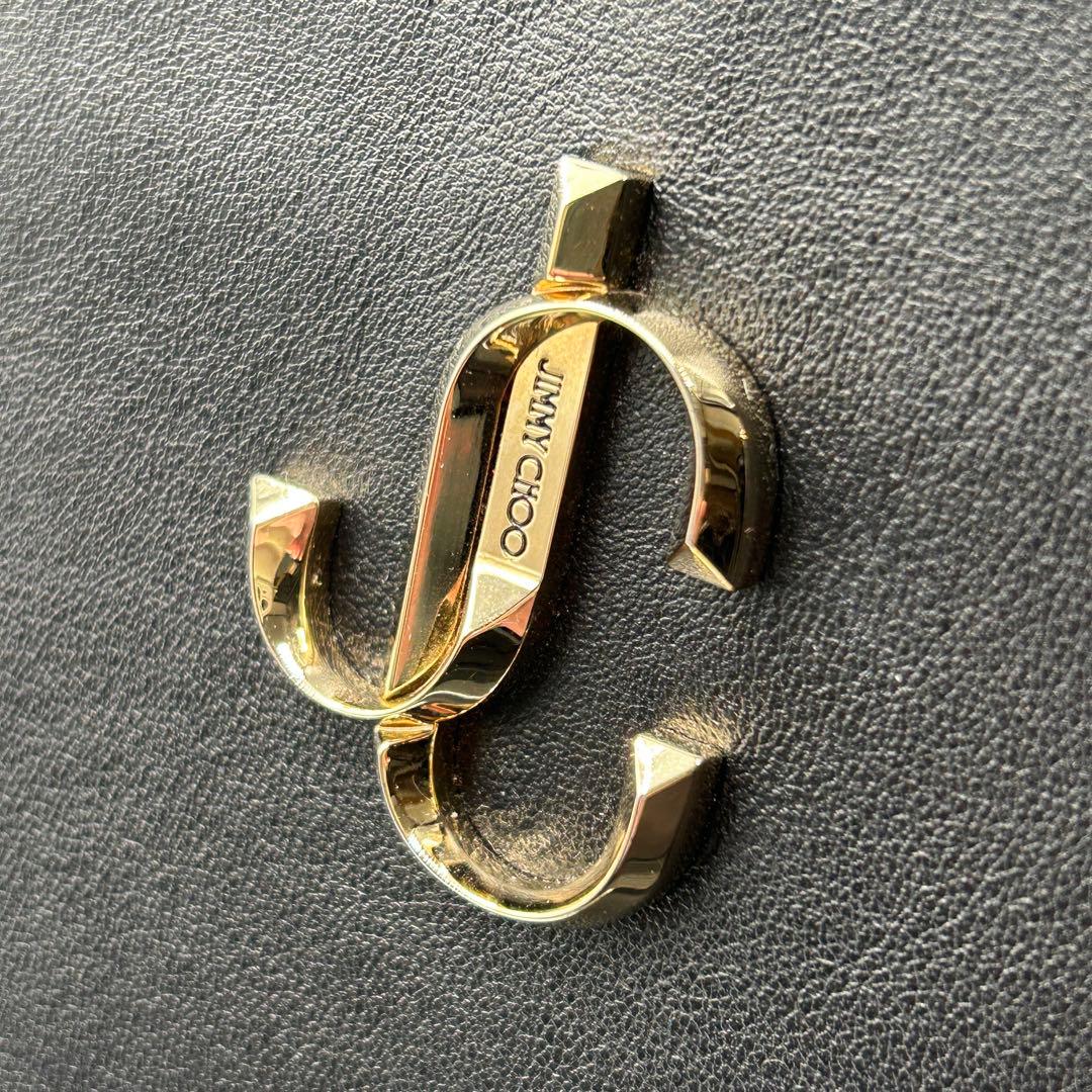 【JIMMY CHOO】ヴァレンヌ トートバッグ 肩掛け 大容量 収納袋付き 黒