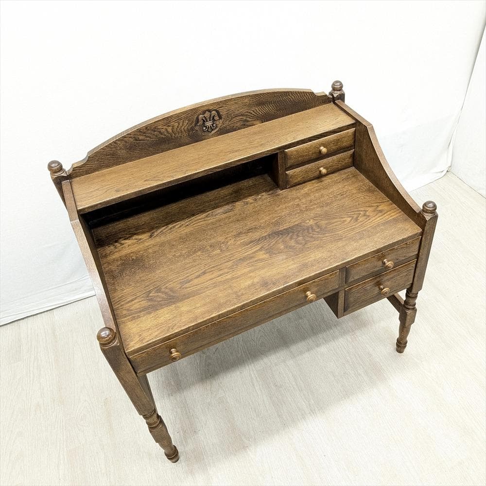 勇峰工芸　楢 ナラ材　学習机　勉強机　ワークデスク　パソコン　書斎　机　作業台