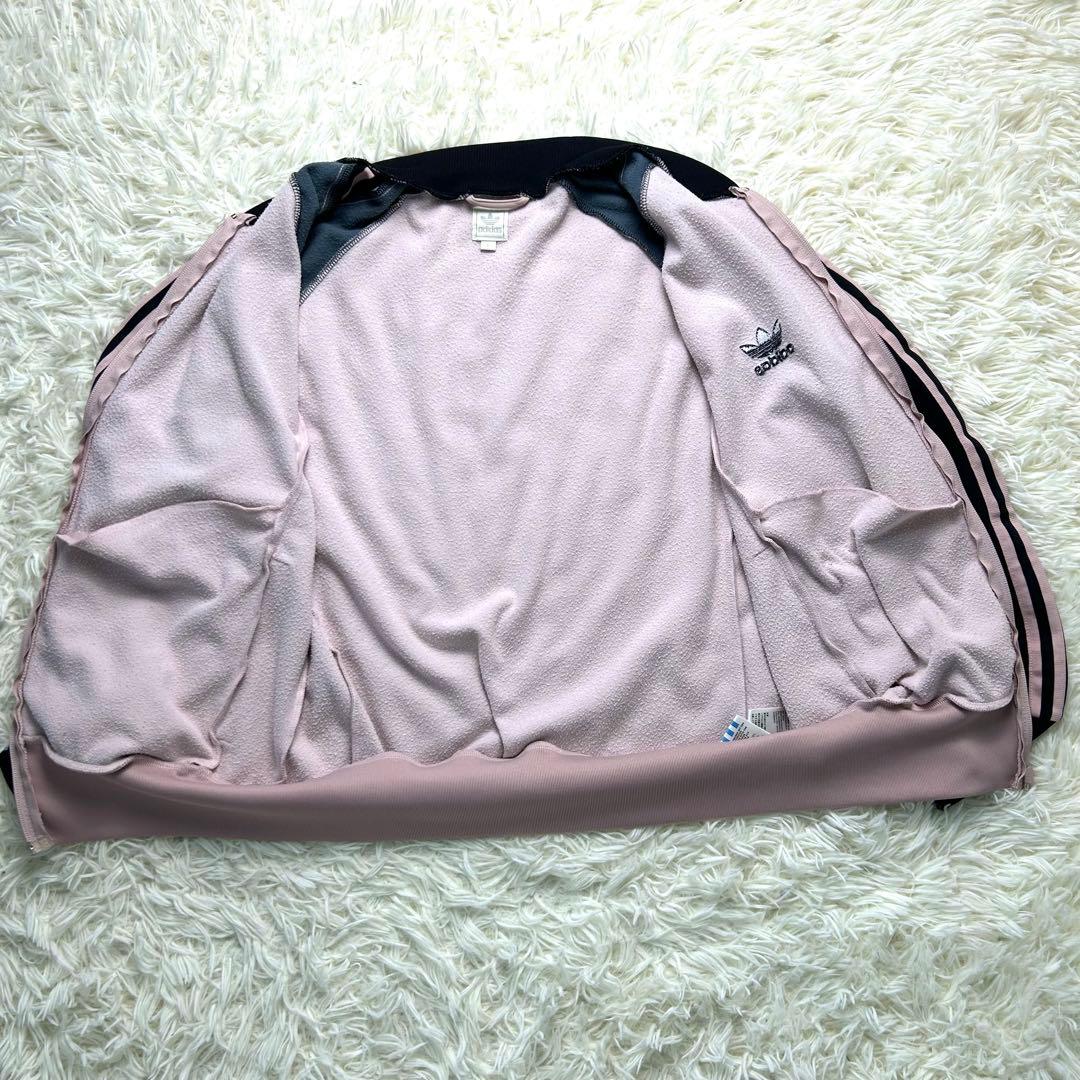 希少Lピンク黒 ビームス別注adidas トラックジャケット 刺繍ビンテージ