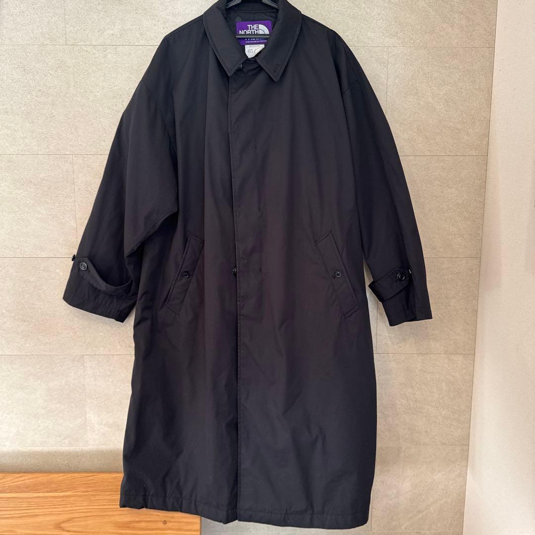 美品THE NORTH FACE ステンカラーコート 黒パープルレーベル　L