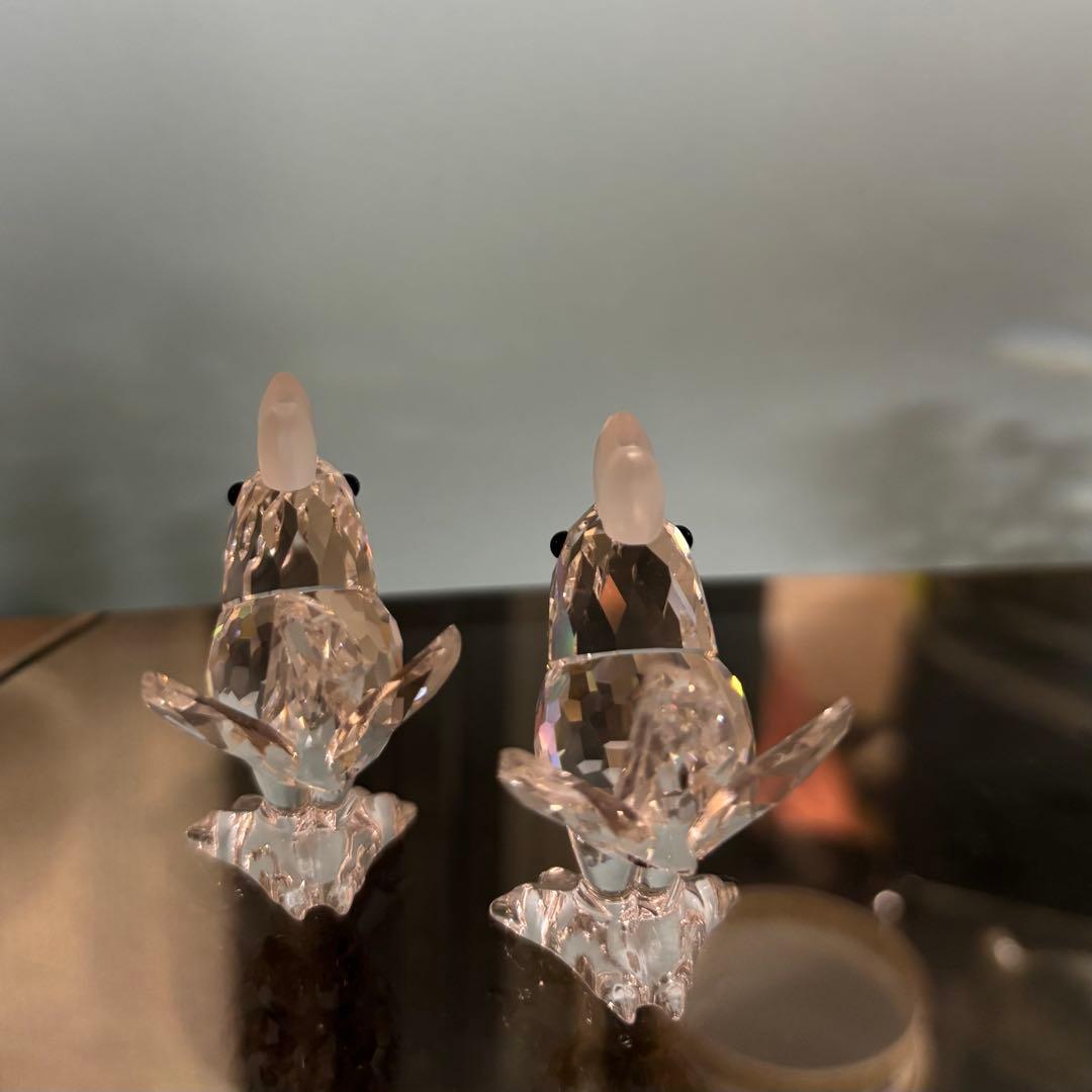 スワロフスキー　クリスタル ニワトリの置物 2個セット