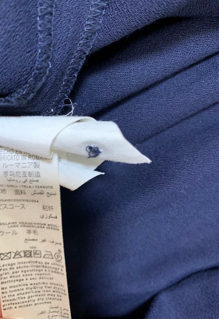 【ボンポワンBonpoint】濃紺ネイビー 長袖 ワンピース 12歳用150㎝