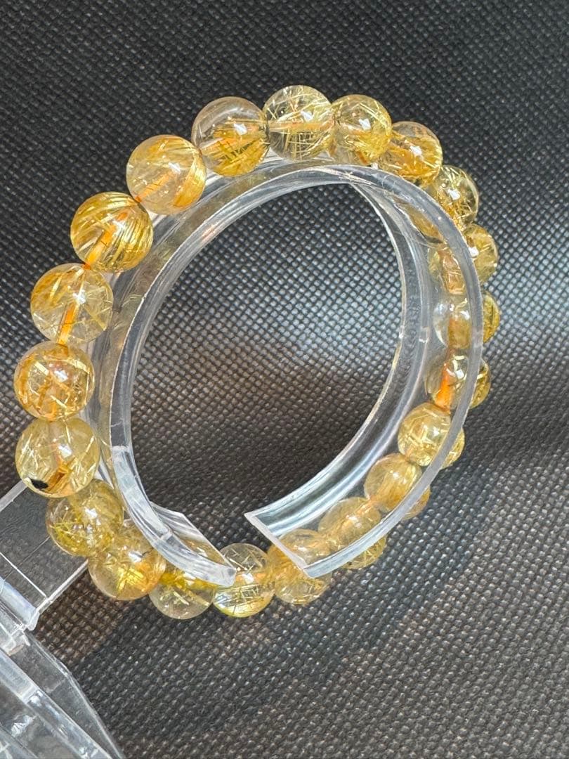 N78【高品質鑑定書付き】太陽ヘマタイト ゴールドルチルクォーツ ブレスレット