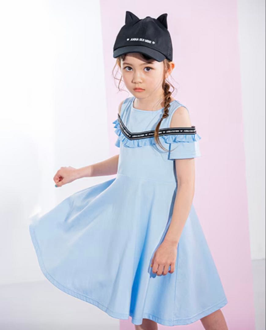 ANNA SUI MINI ＵＶケア　接触冷感　肩あきフレアワンピース　140