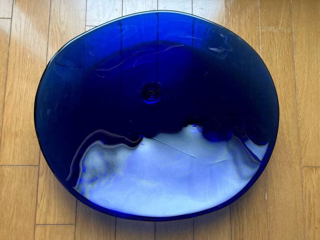 未使用⭐︎国産⭐︎ガラス大皿⭐︎作家⭐︎インテリア⭐︎花器