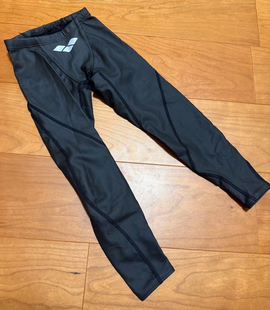 【美品】arena アクアフォース ゼロプラス ロングスパッツ ラバー ブラック
