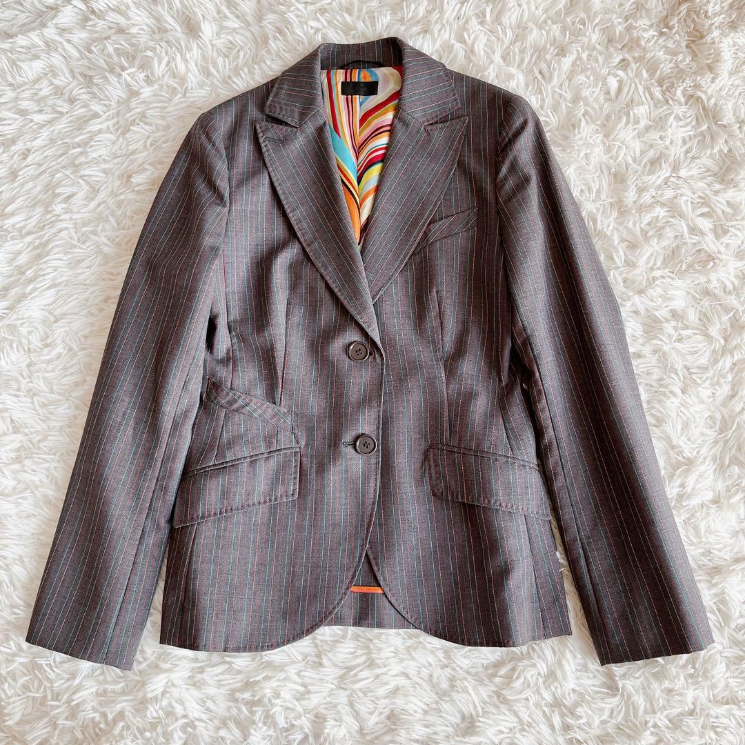 【PAUL SMITH】パンツスーツ マルチストライプ グレー 40/38