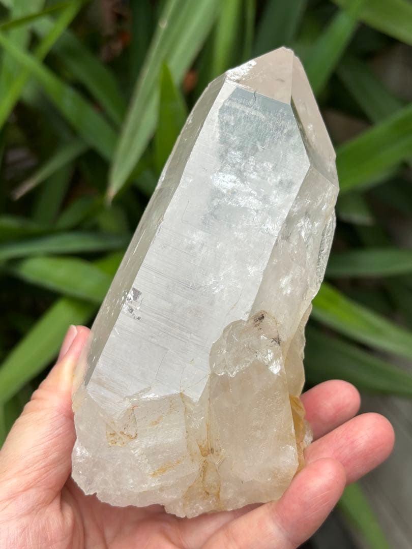 パキスタン　ハシュピ鉱山　クリアクォーツ太いポイント737g 波動強い　強パワー