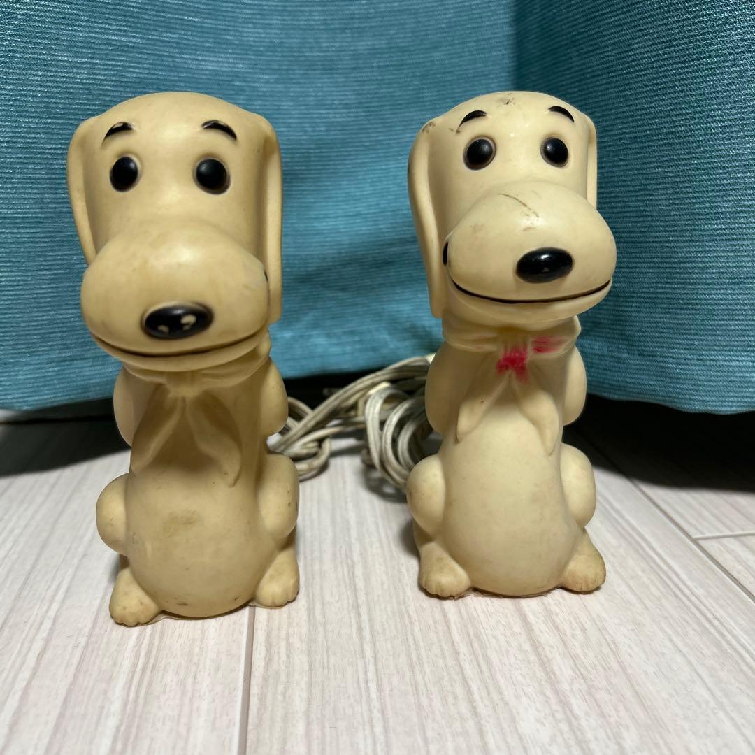 vintageスヌーピーソフビライトスタンド ペアセット